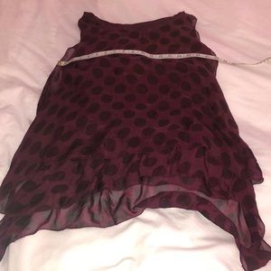 AG-25 Industries cranberry polka dot flowy top